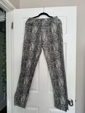 Nasty Gal Snake Print Pants - Black & Cream